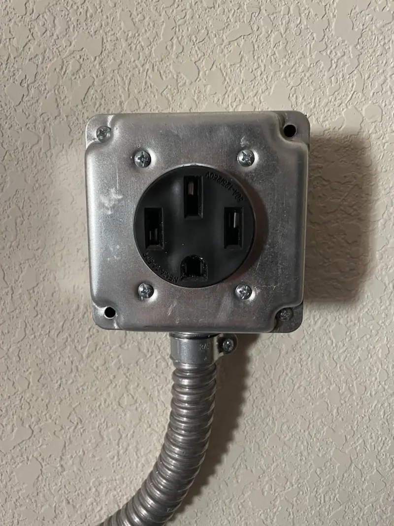 NEMA 14-50 outlet installed for Electrical Panel Upgrade in Sturtevant